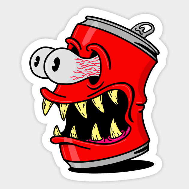 Soda Can monster Sticker by ogeraldinez